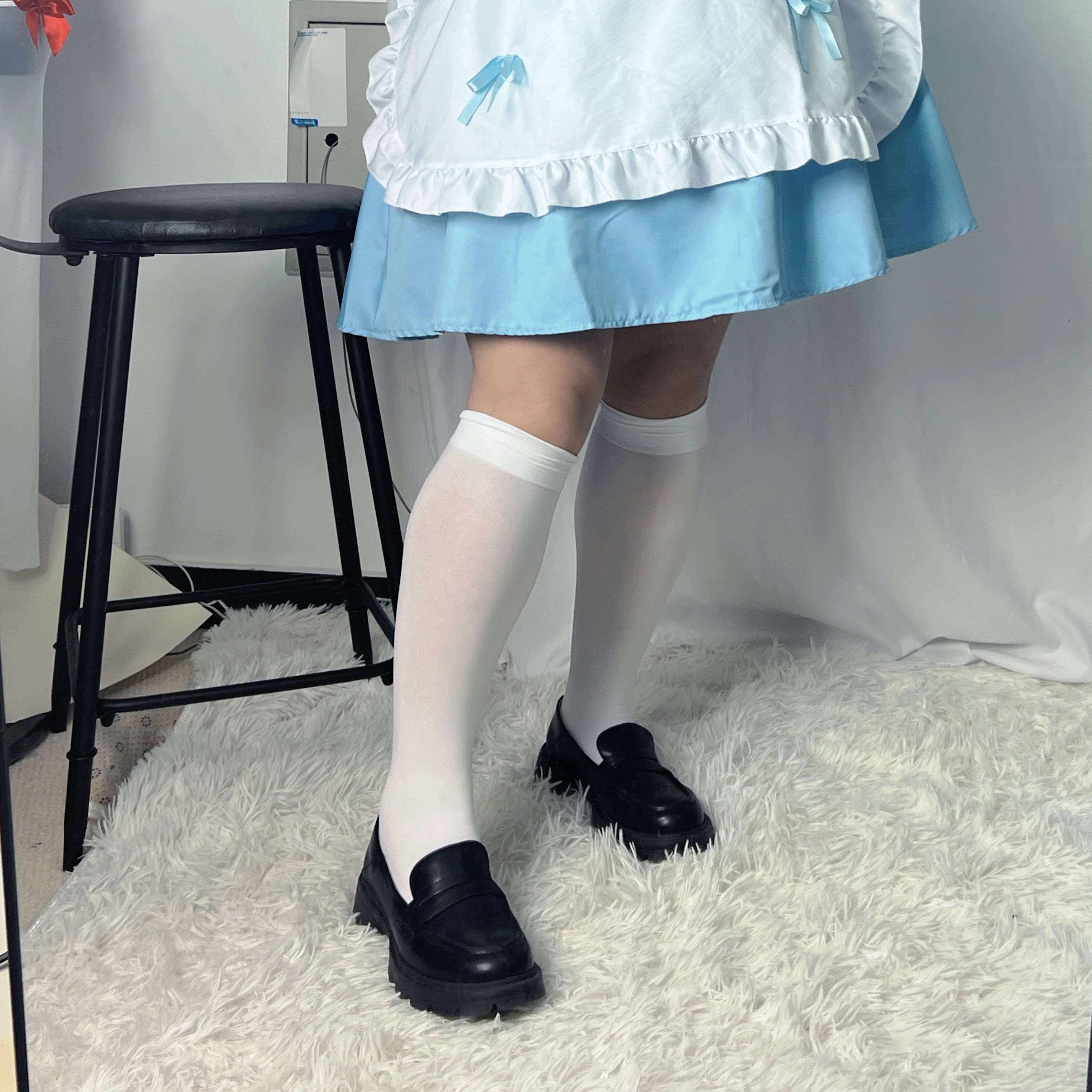 思吾大码｜JK中长筒袜子女夏季薄款200斤胖mm高筒大腿小腿袜