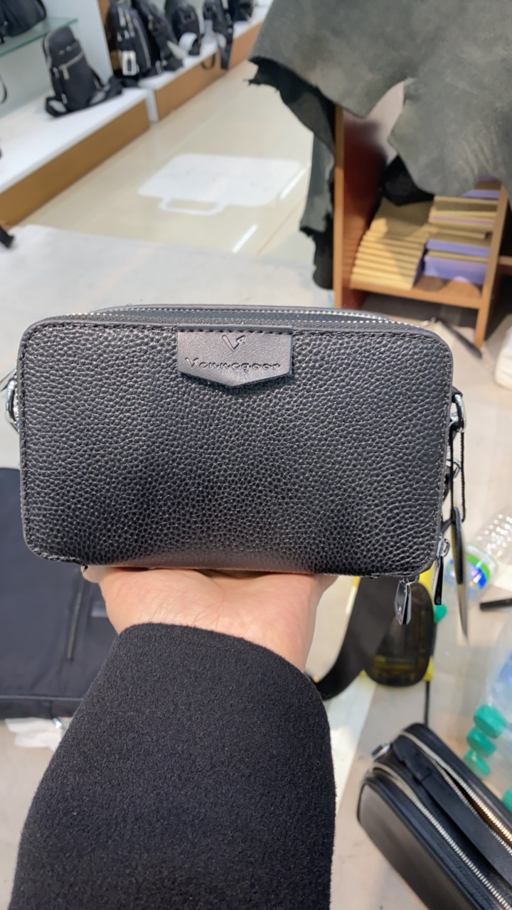 男士男款时尚黑色真皮