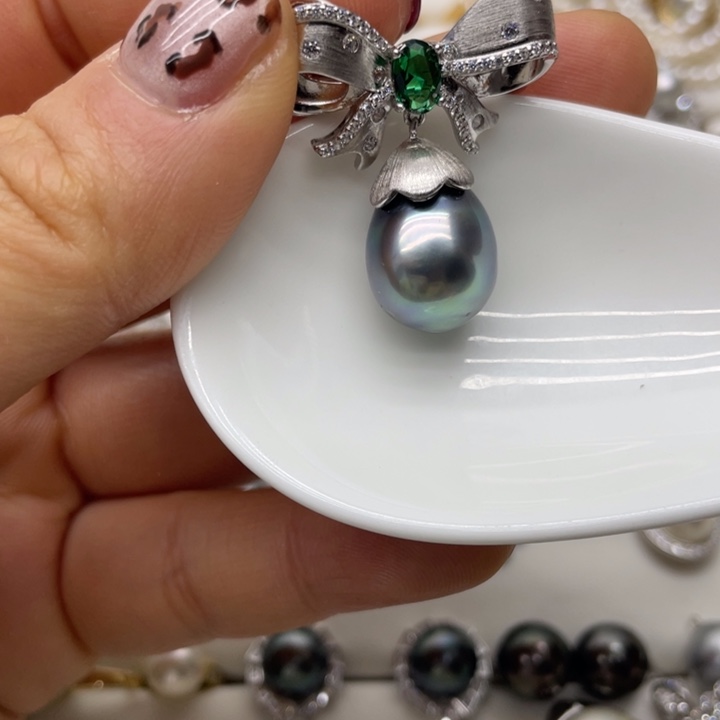 海水珍珠胸针银S925镶嵌