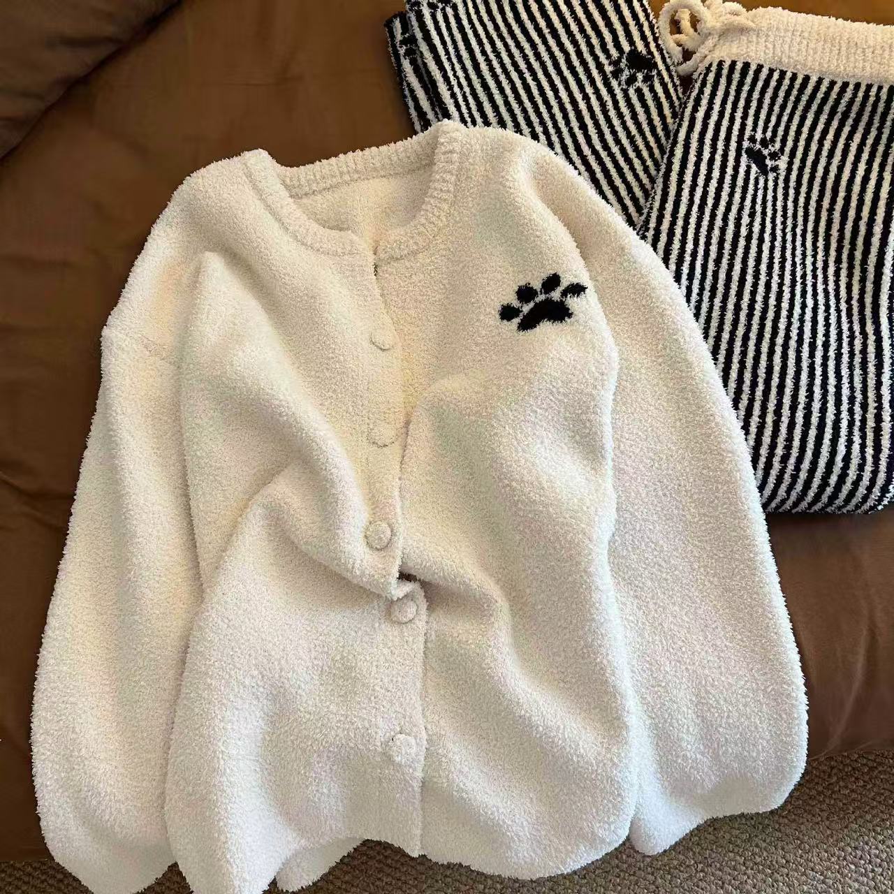 透气保暖长裤长袖睡衣家居服套装ins宽松学生小香风