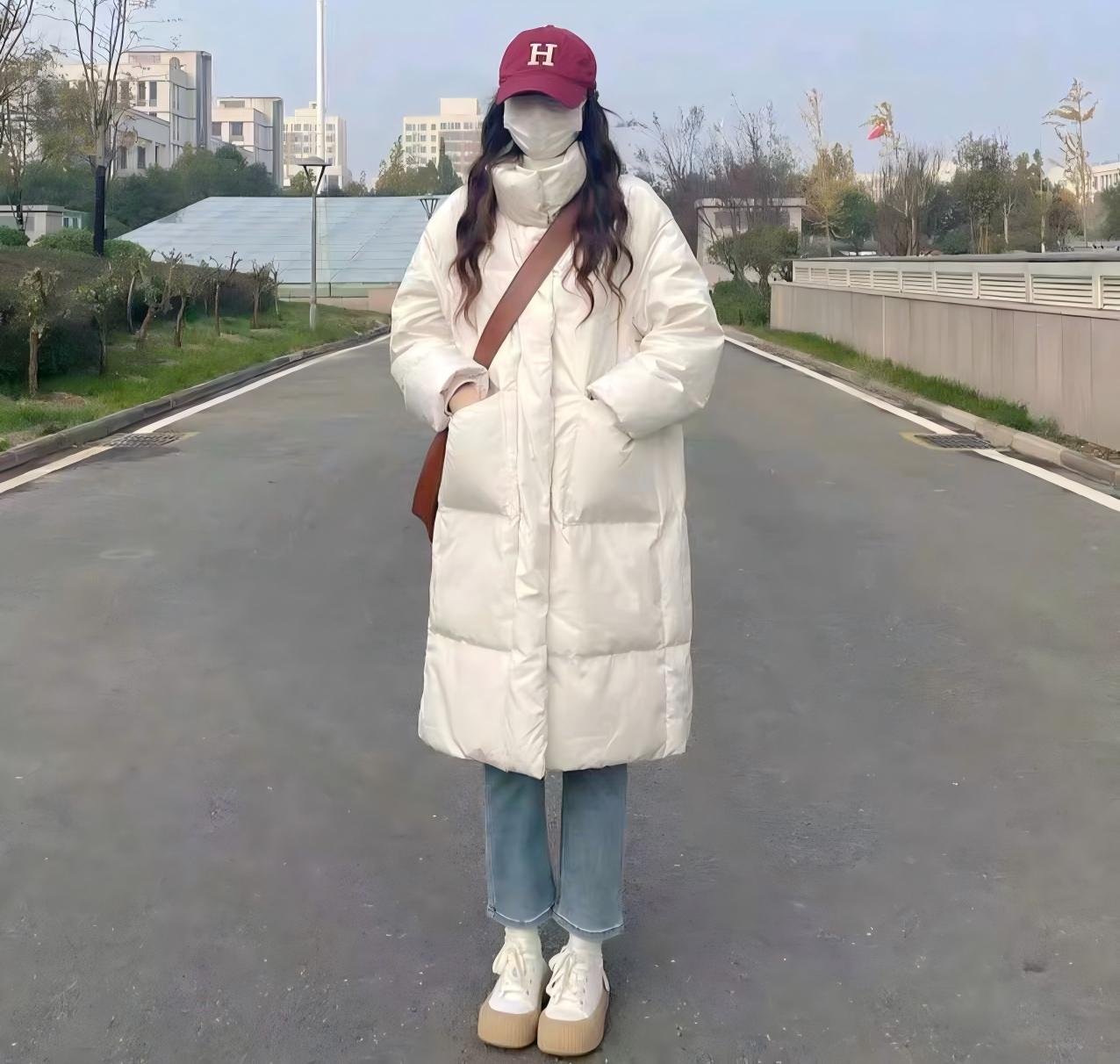2026051 女款冬季韩版中长款厚款棉服 三楼