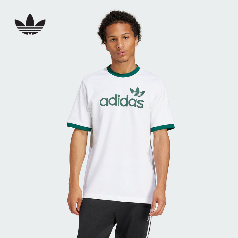 Adidas阿迪达斯三叶草【官方正品】男子复古运动短袖圆领T恤JC8371