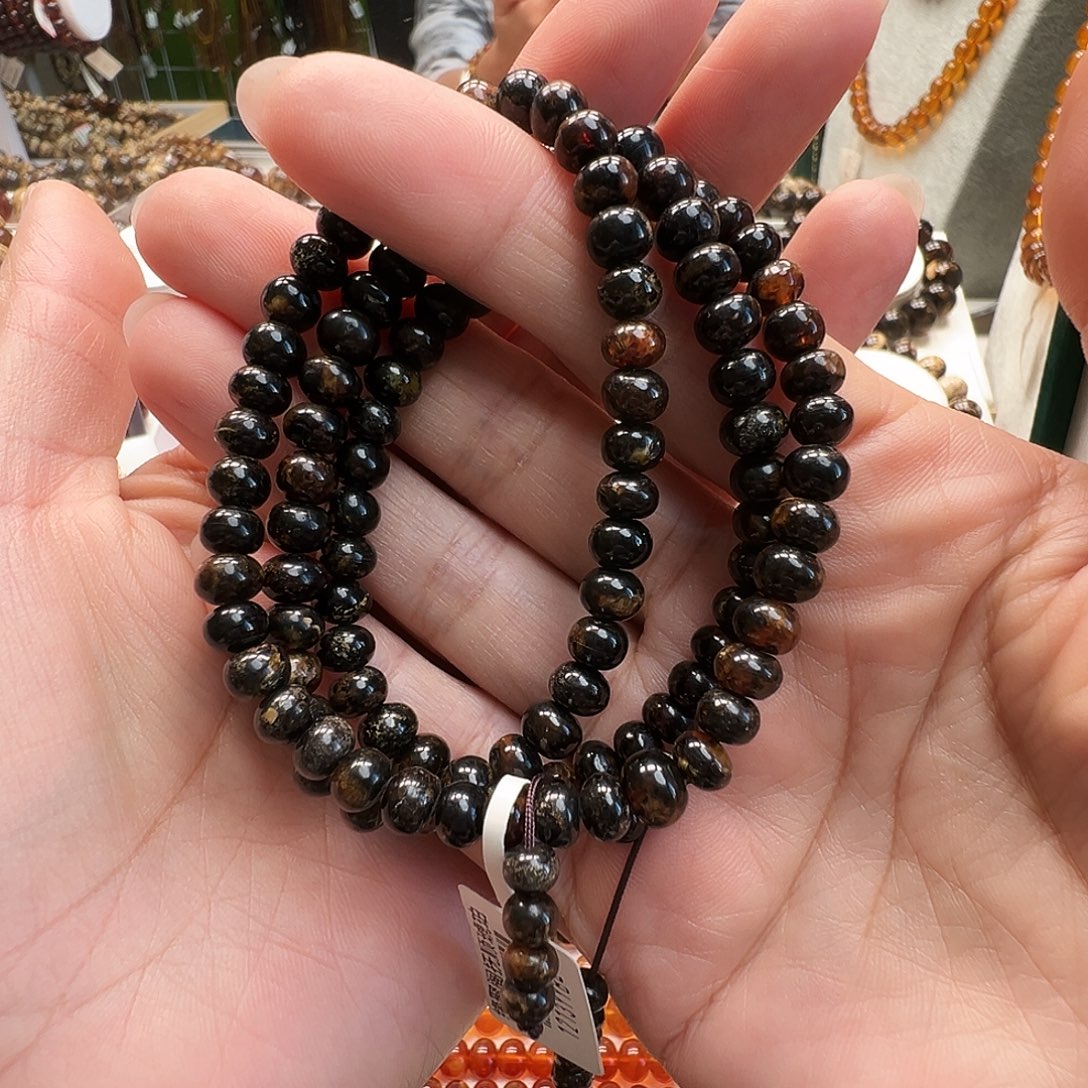 ～***～琥珀未镶嵌裸石抚顺琥珀6黑花