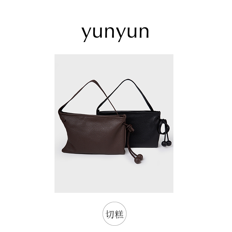 芸芸【切糕】纯色羊皮慵懒风时尚潮流肩包耐磨单肩斜挎包#1155