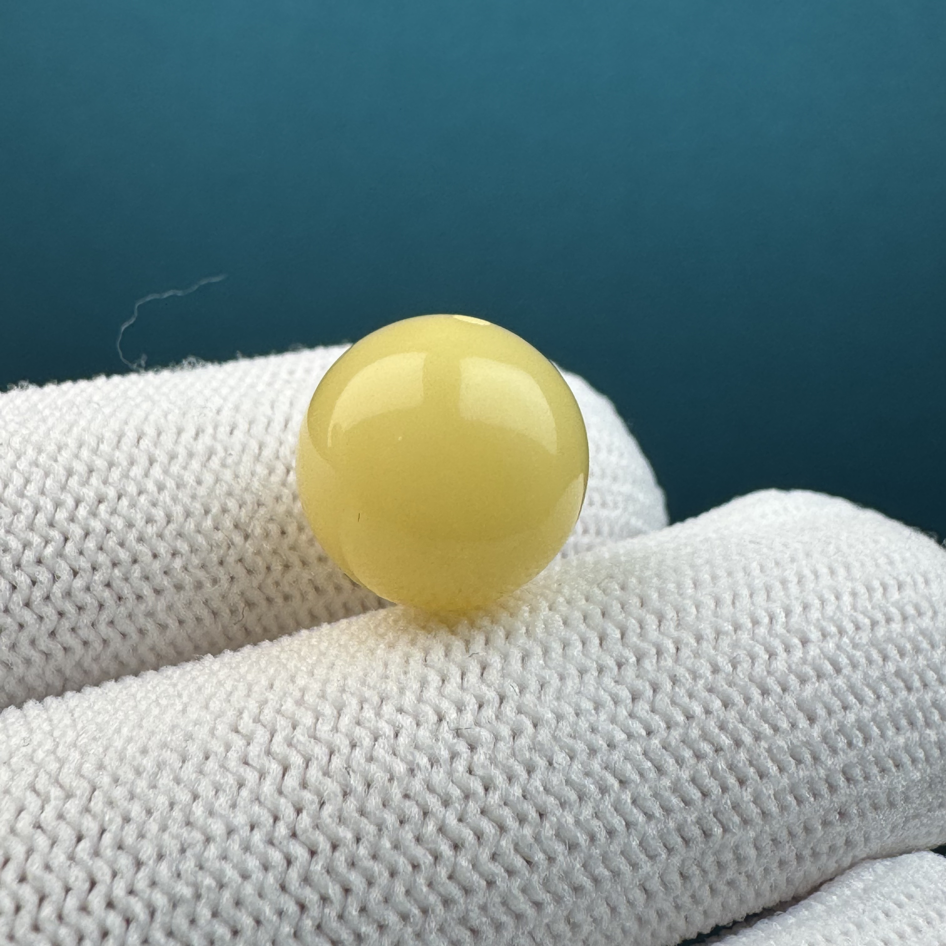 A3545天然原矿蜜蜡 圆珠12.9mm 支持鉴定 假一罚十