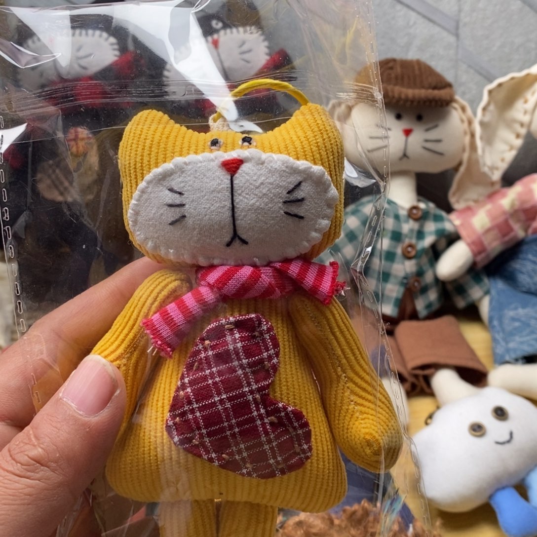 亚麻棉猫咪挂件的