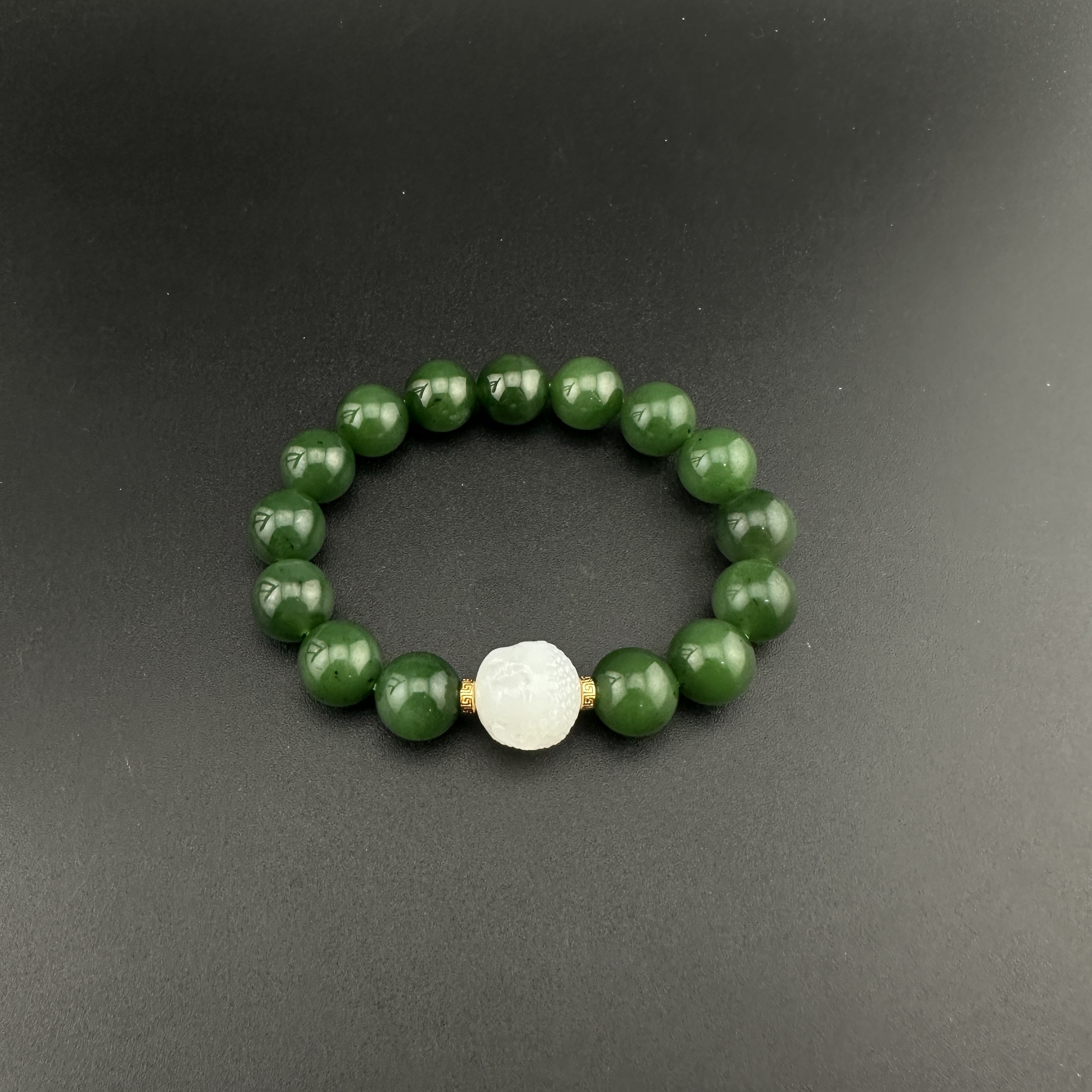 BY1225FWM标030 北玉精选 和田玉手串 多样性发货