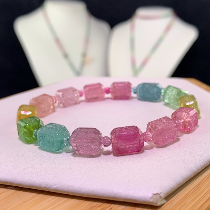 双色碧玺手链未镶嵌