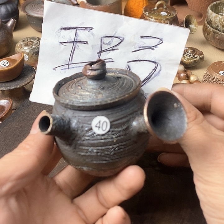 杯手工粗陶、柴烧茶器