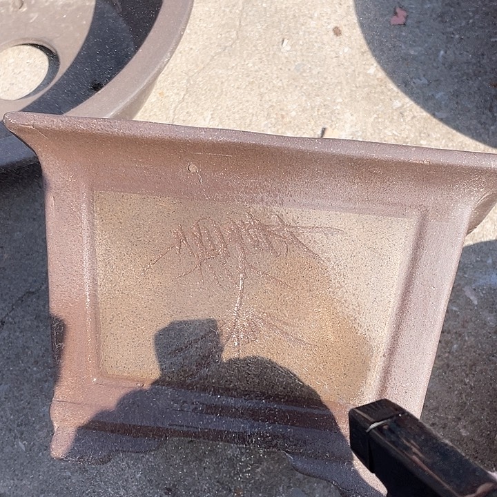 紫砂25灰四方花盆花盆好