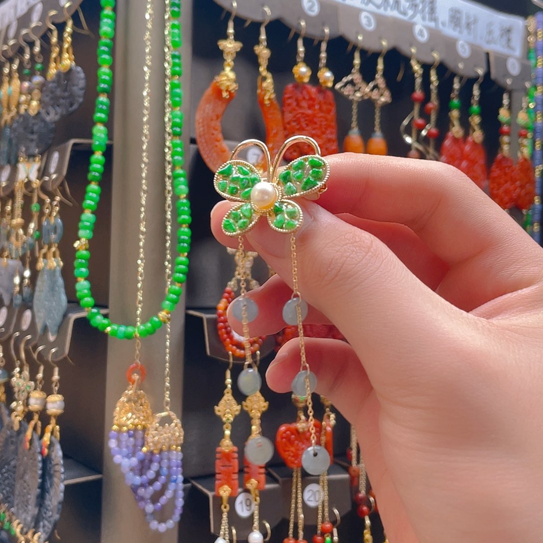 翡翠合金耳饰翡翠