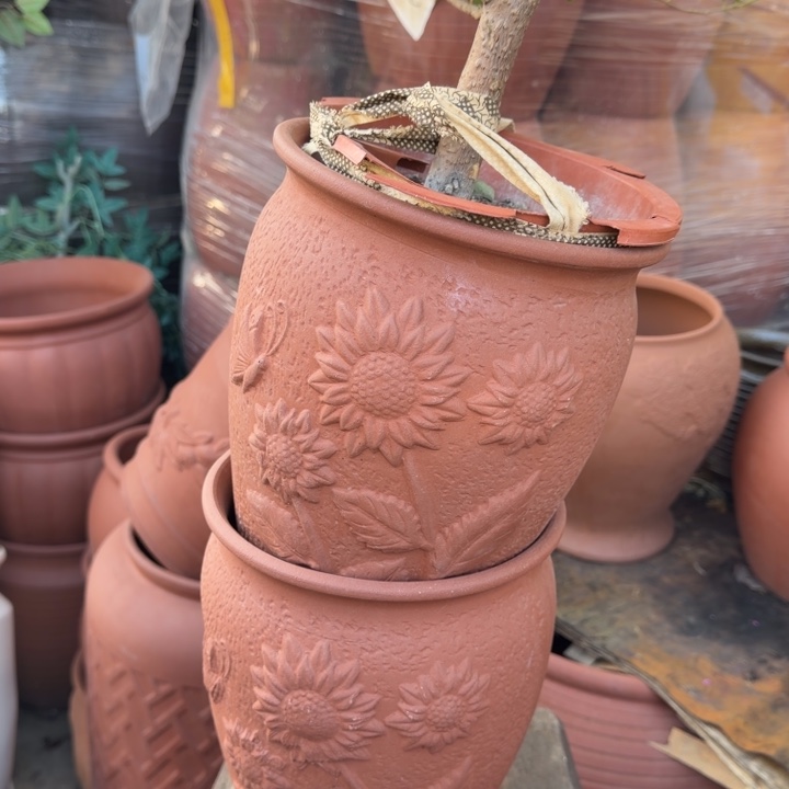 紫砂花盆口19高24宜兴紫砂 