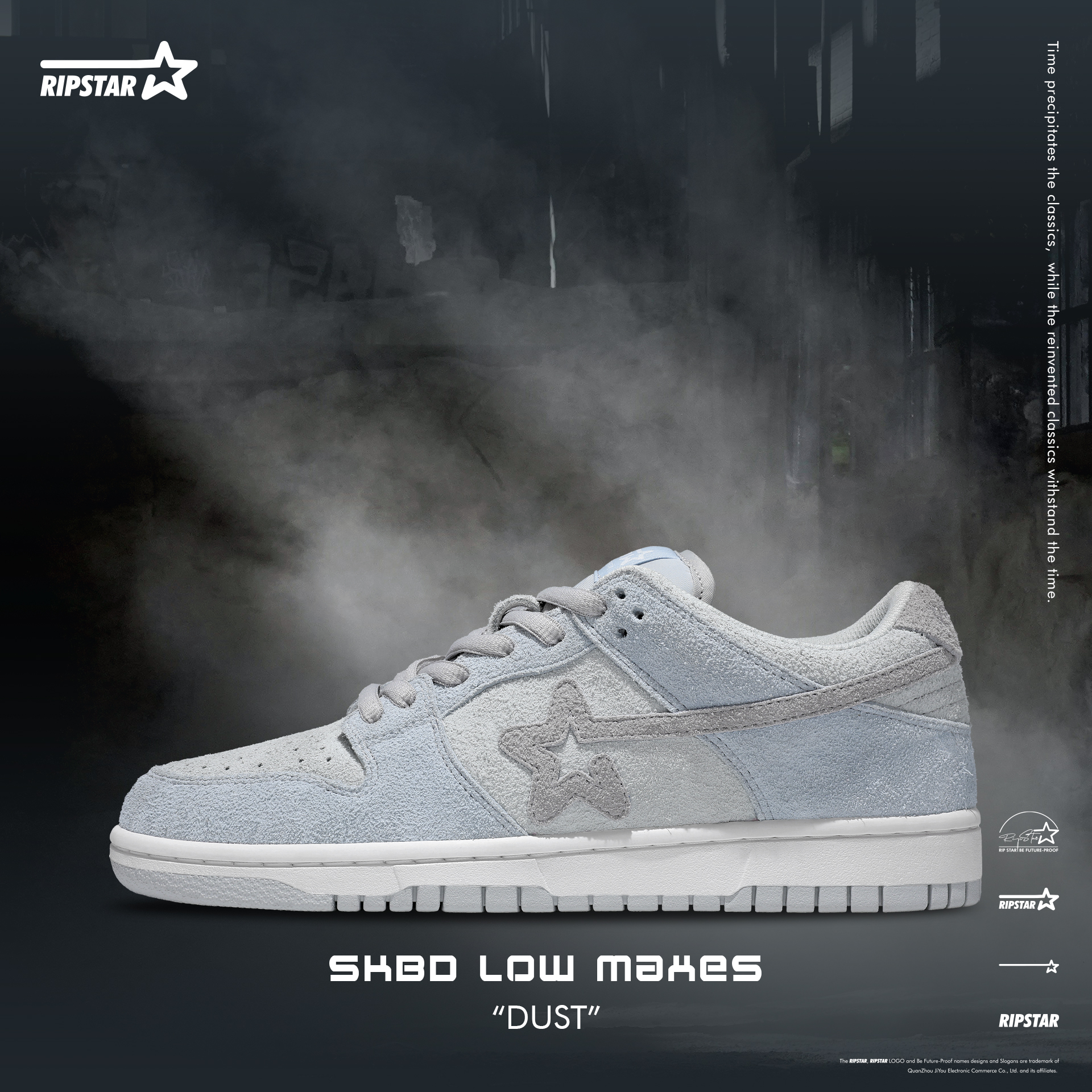 RIPSTAR【尘埃】SKBD Low 四季复古百搭运动内增高低帮板鞋情侣同款