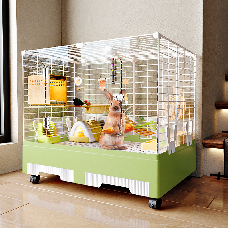 兔子专用笼子防喷尿家用大号别墅养荷兰猪豚鼠大空间带厕所豪华笼