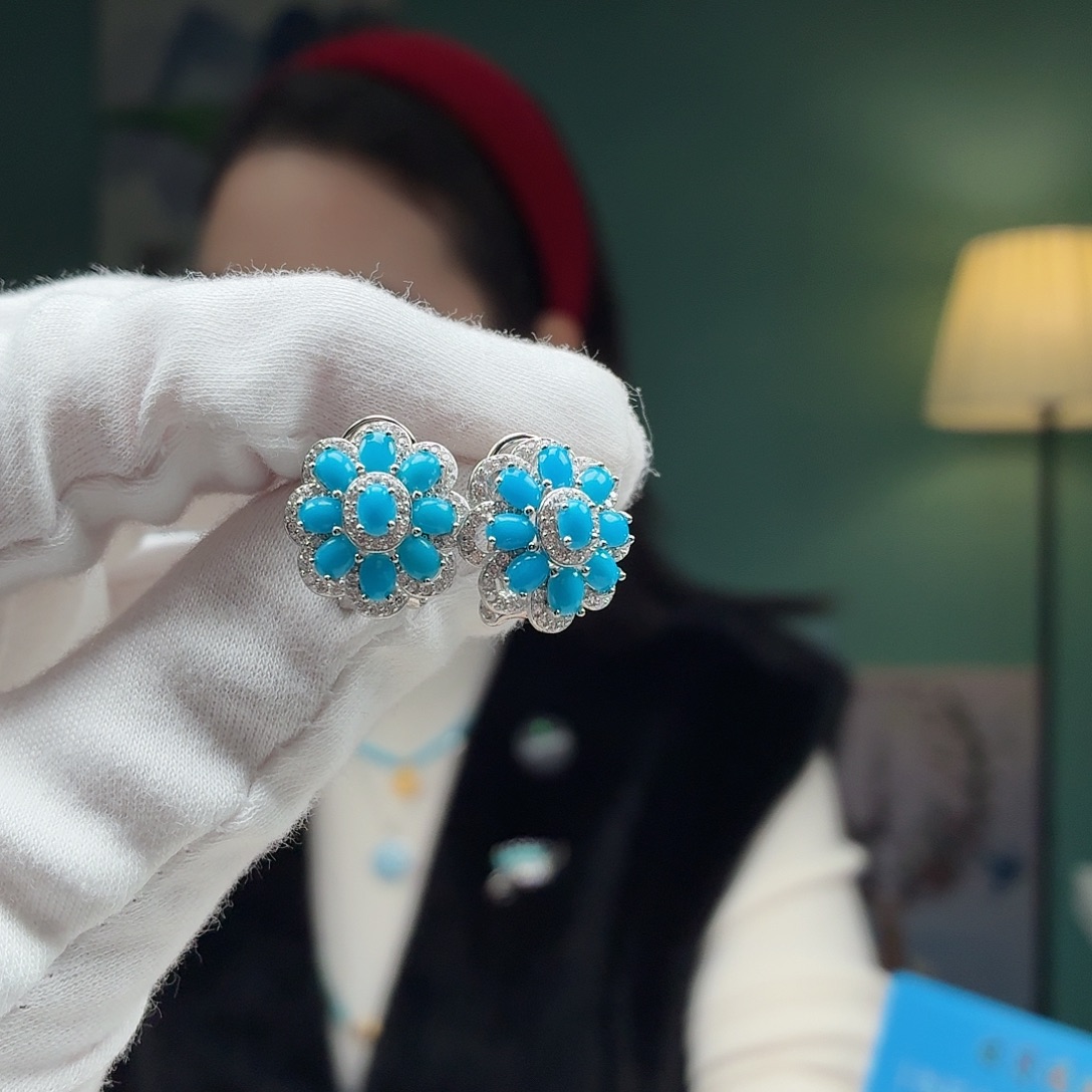 绿松石银S925镶嵌颈饰