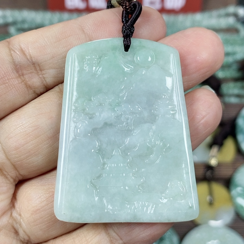 【闪购商品】翡翠颈饰未镶嵌玉吊坠翡翠玉山水牌