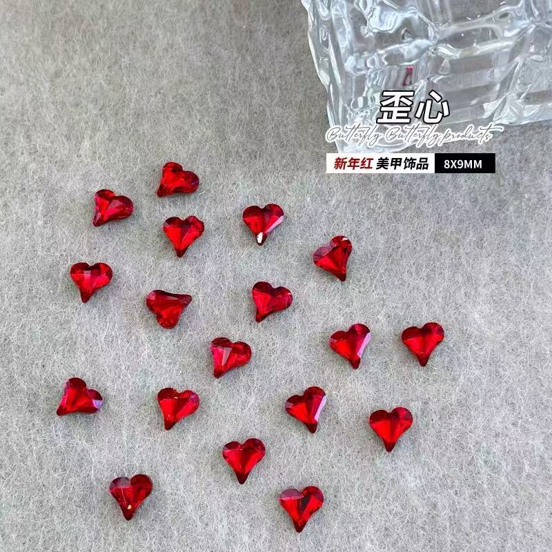 【希妹甄选】美甲红色小歪心15颗