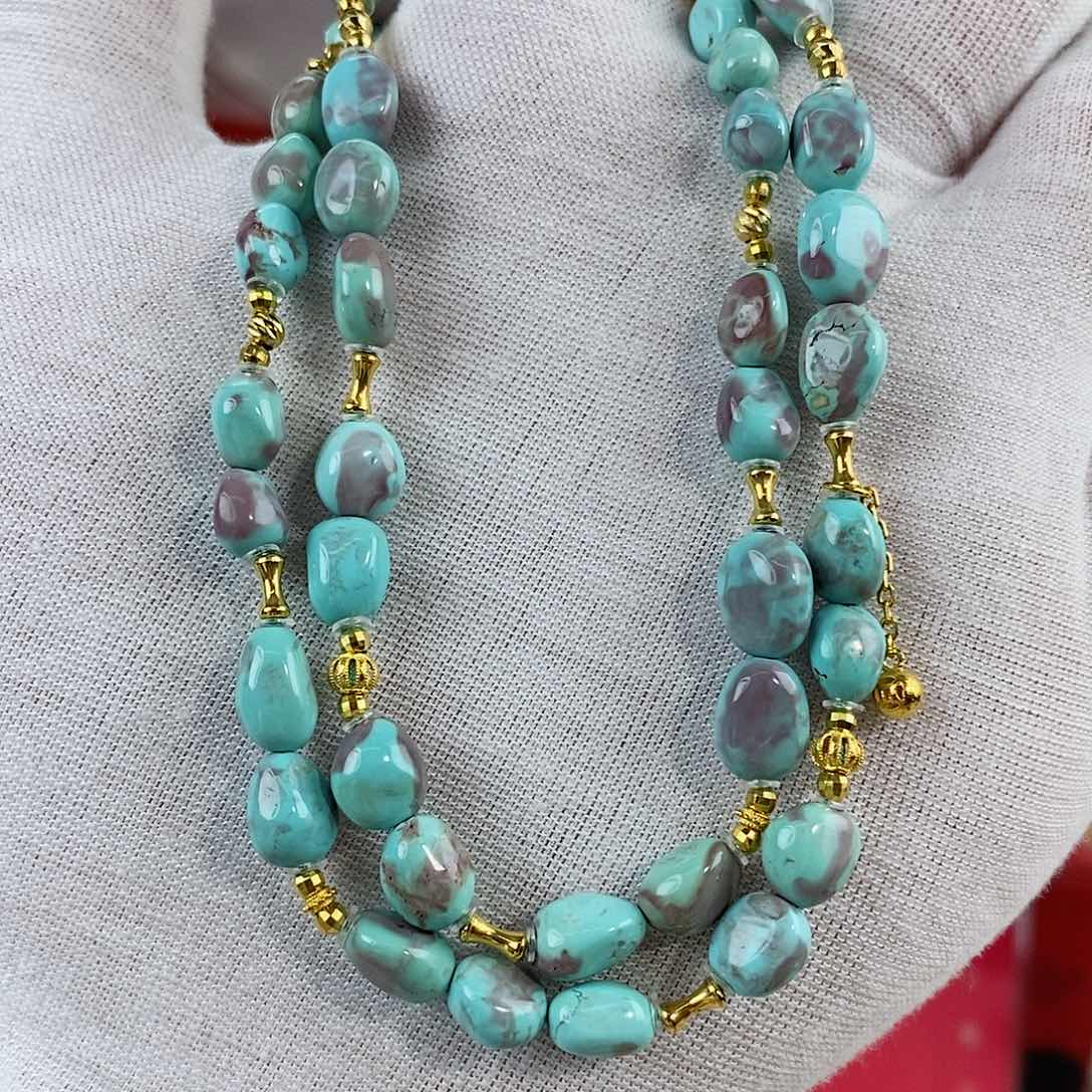 绿松石珠宝奇石18K金镶嵌