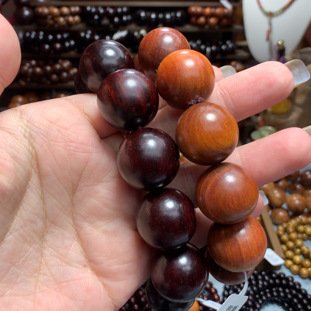 ****河手串/手链小叶紫檀小叶紫檀收藏20mm+血龙木20mm