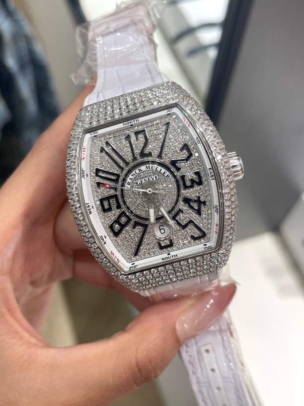 95新 Franck Muller/法兰克穆勒 V41白色/自动机械/后镶钻男款