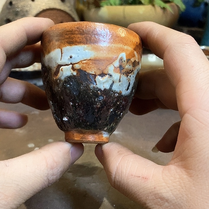 杯子手工高温原矿窑变