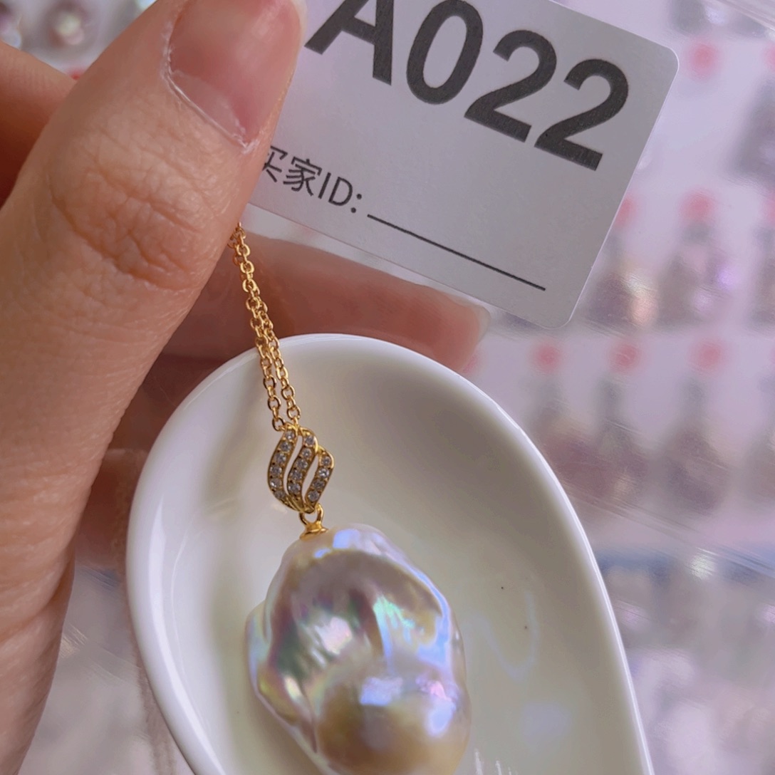 淡水珍珠吊坠银S925镶嵌