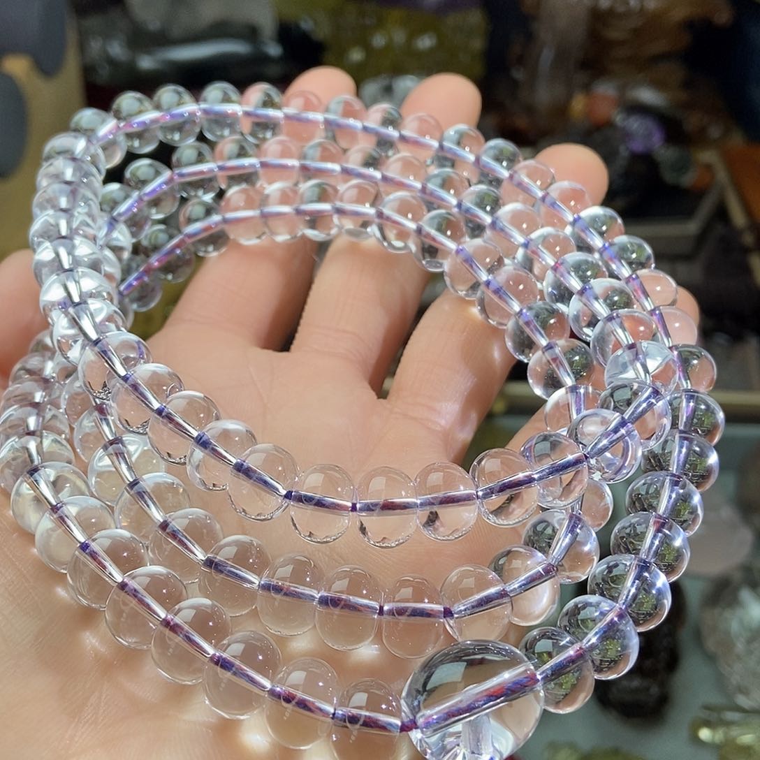 水晶套链未镶嵌水晶108颗盘珠