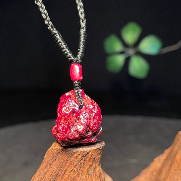 天然辰砂朱砂狗头砂男女款挂件14.6克