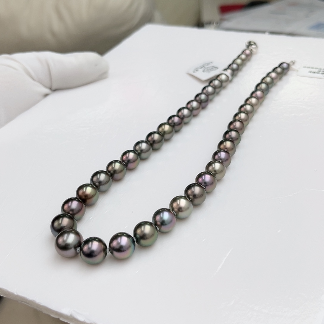 海水珍珠颈饰银S925镶嵌吉尔德8-11.2紫棕大溪地