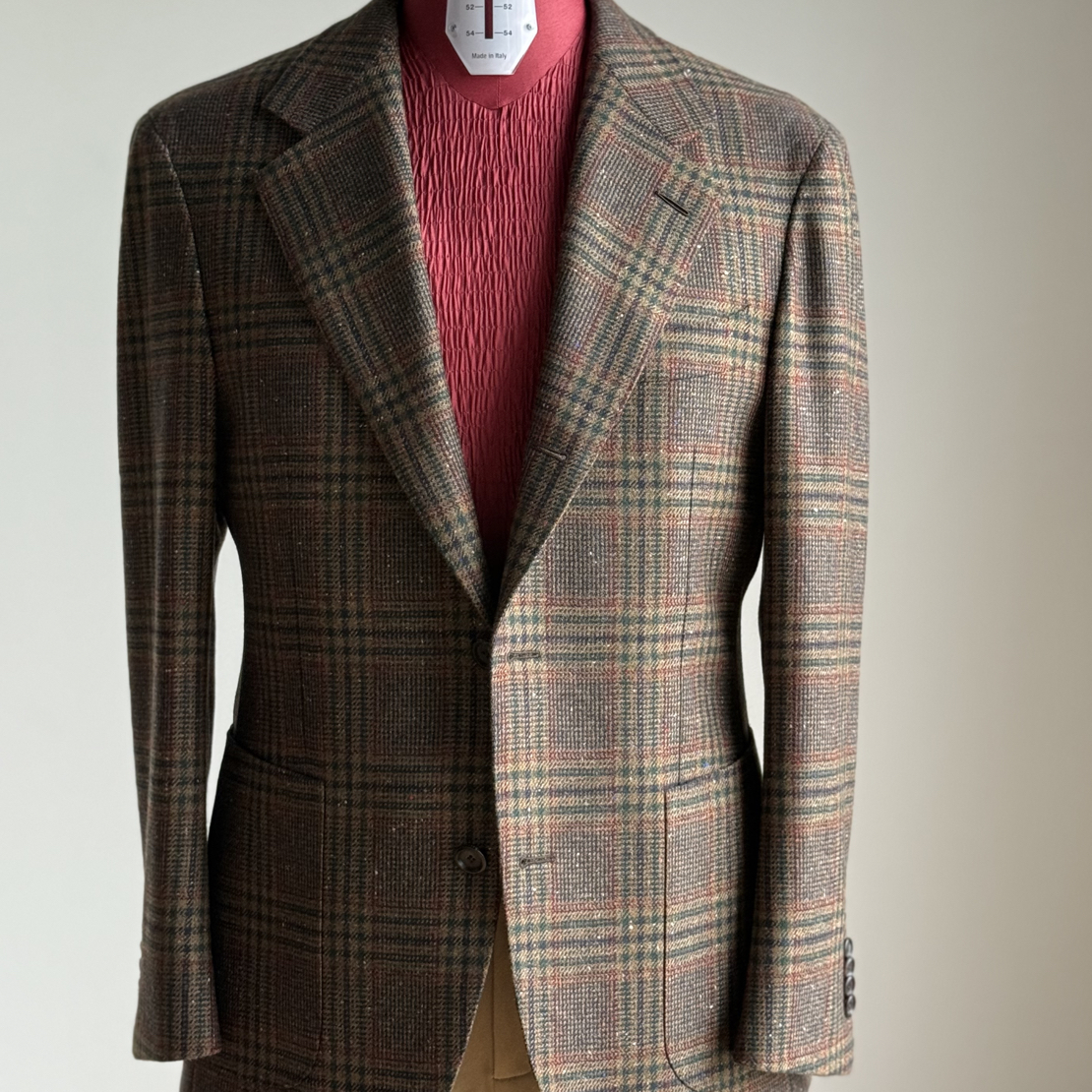 Loropiana 限定满天星羊绒格纹西装 男士秋冬花呢优雅格子单西
