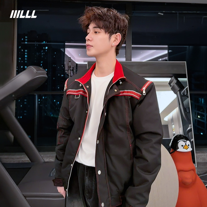 IIILLL童锦程棉衣外套男冬季加厚保暖美式机能风短款立领夹克棉服