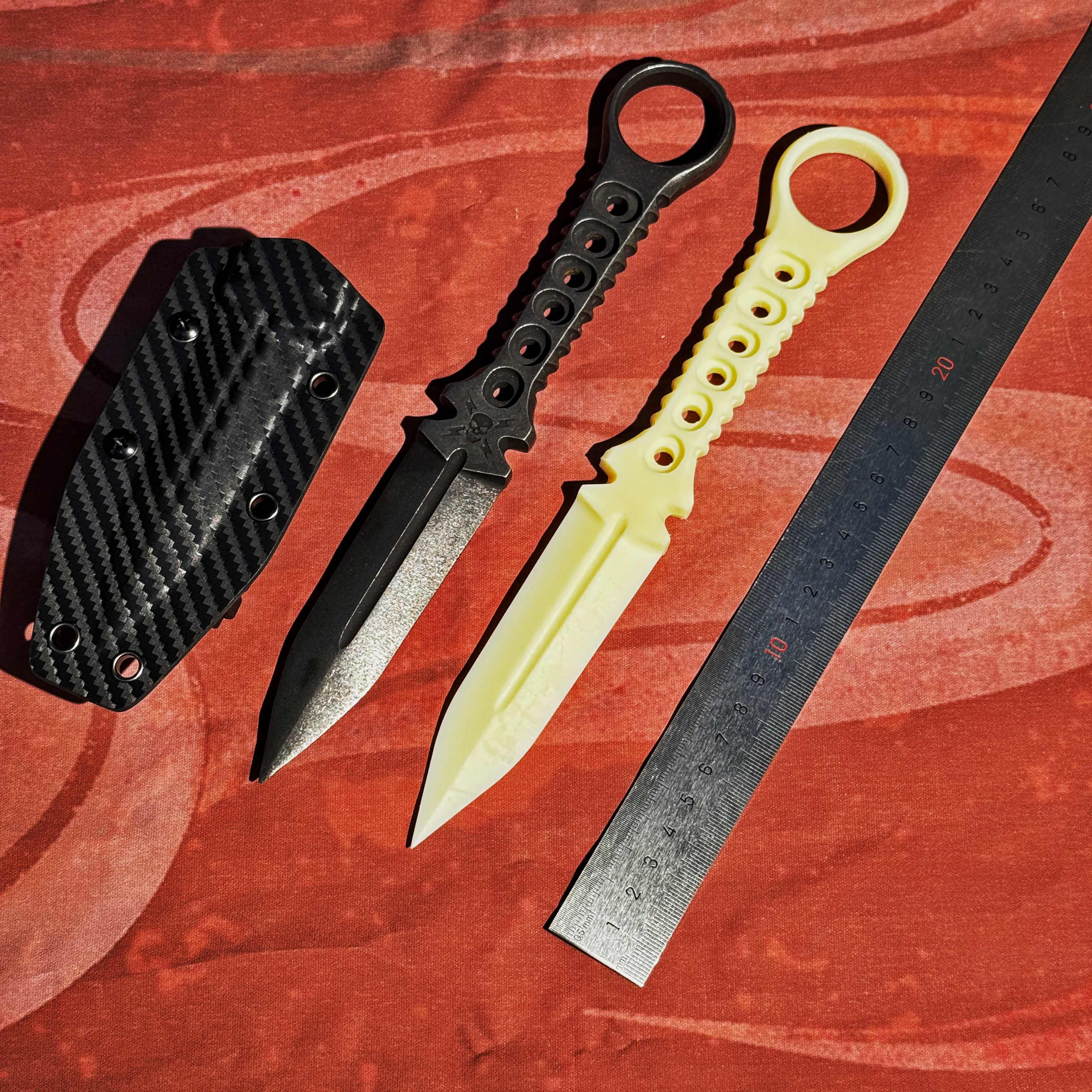 【苦无】小型一体撬棍 户外野营随身便携多用刀具 未开刃