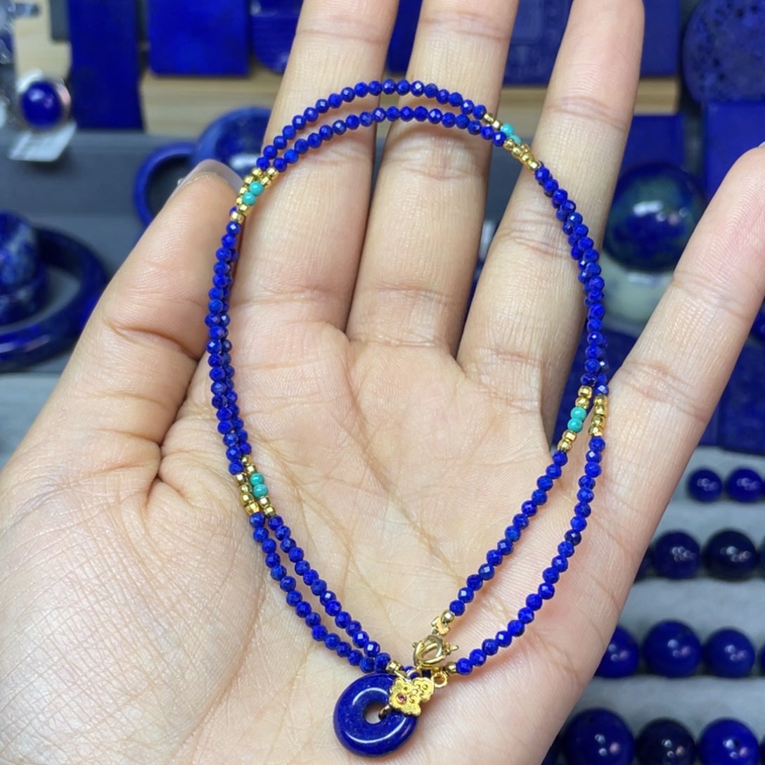 青金石未镶嵌2mm项链