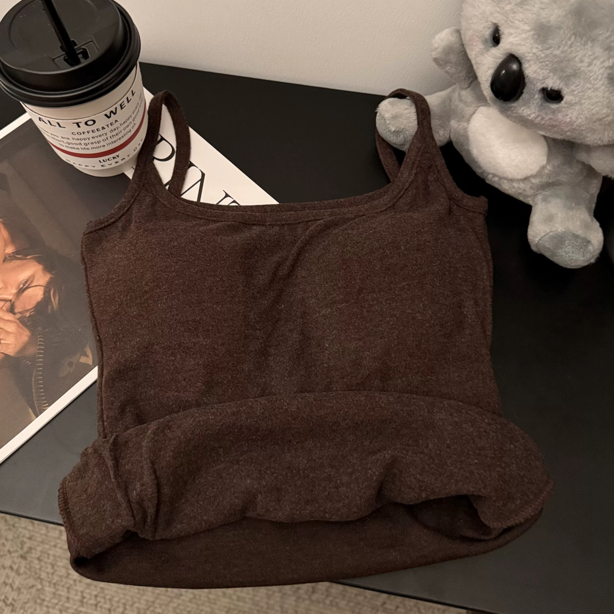 菲菲同款双面磨毛吊带背心