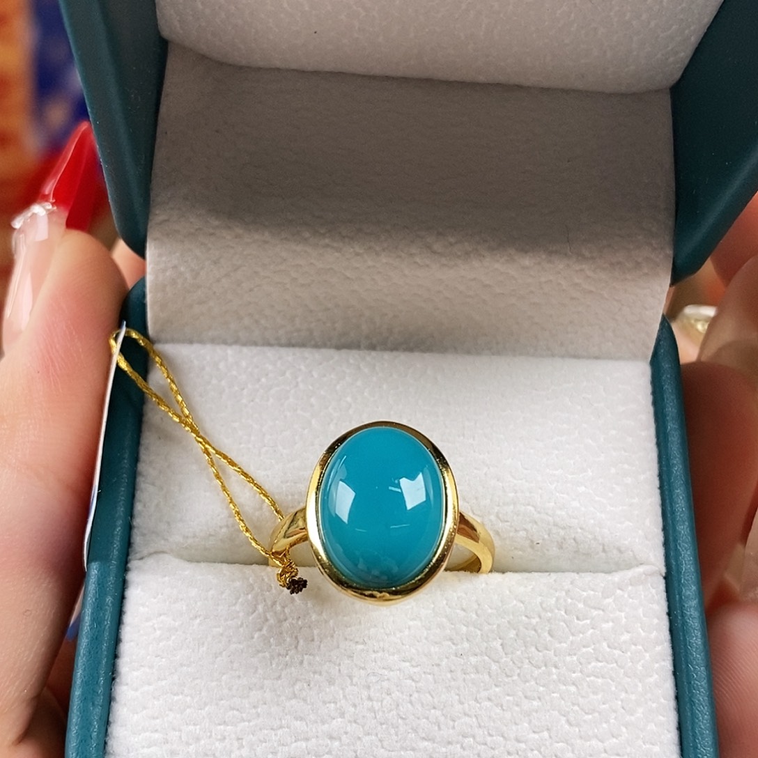 绿松石银S925镀金镶嵌珠宝奇石