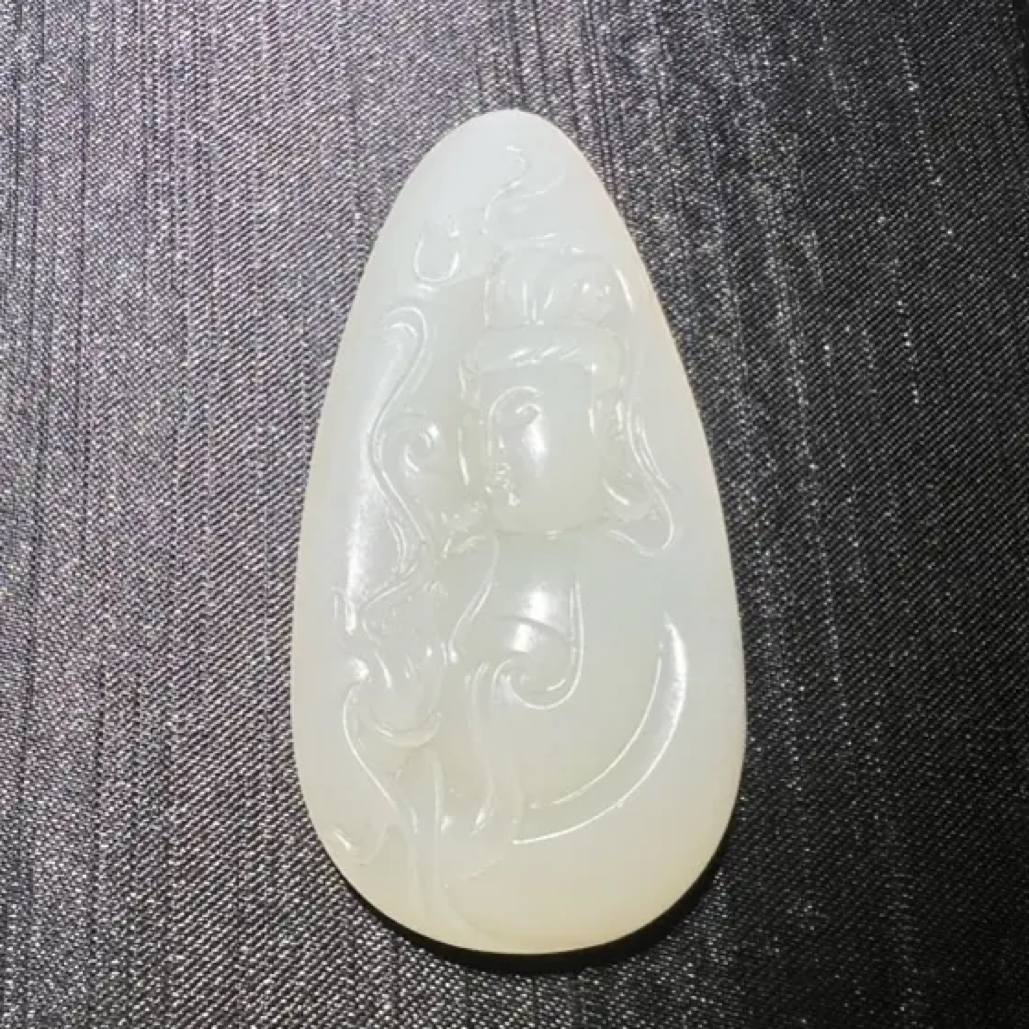 和田玉，精雕观音
