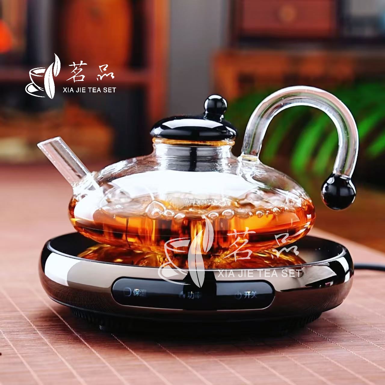 茗凤祥魔术师1300W大功率电陶炉加透明财鼠壶煮茶套装