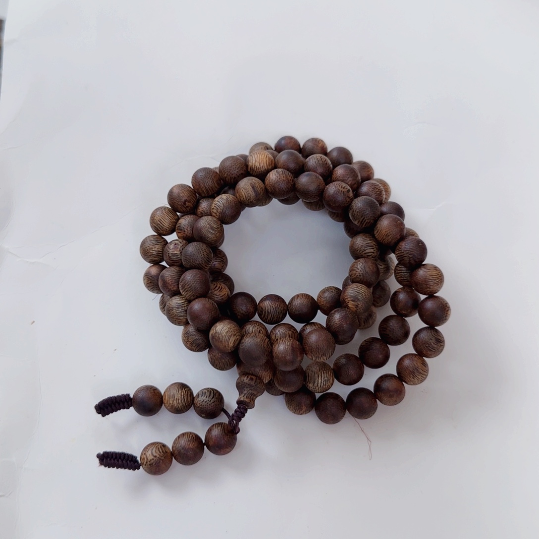 沉香木手串白*奇楠张勺子多圈35 g +