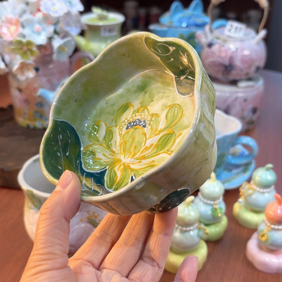 景德镇手绘高温釉下彩陶瓷茶具