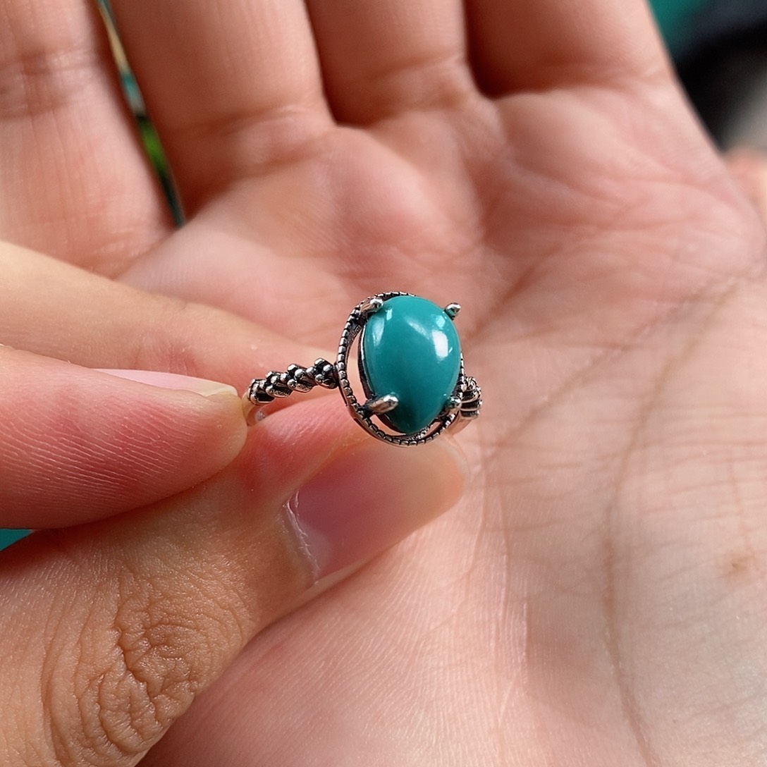 绿松石珠宝奇石银S925镶嵌9