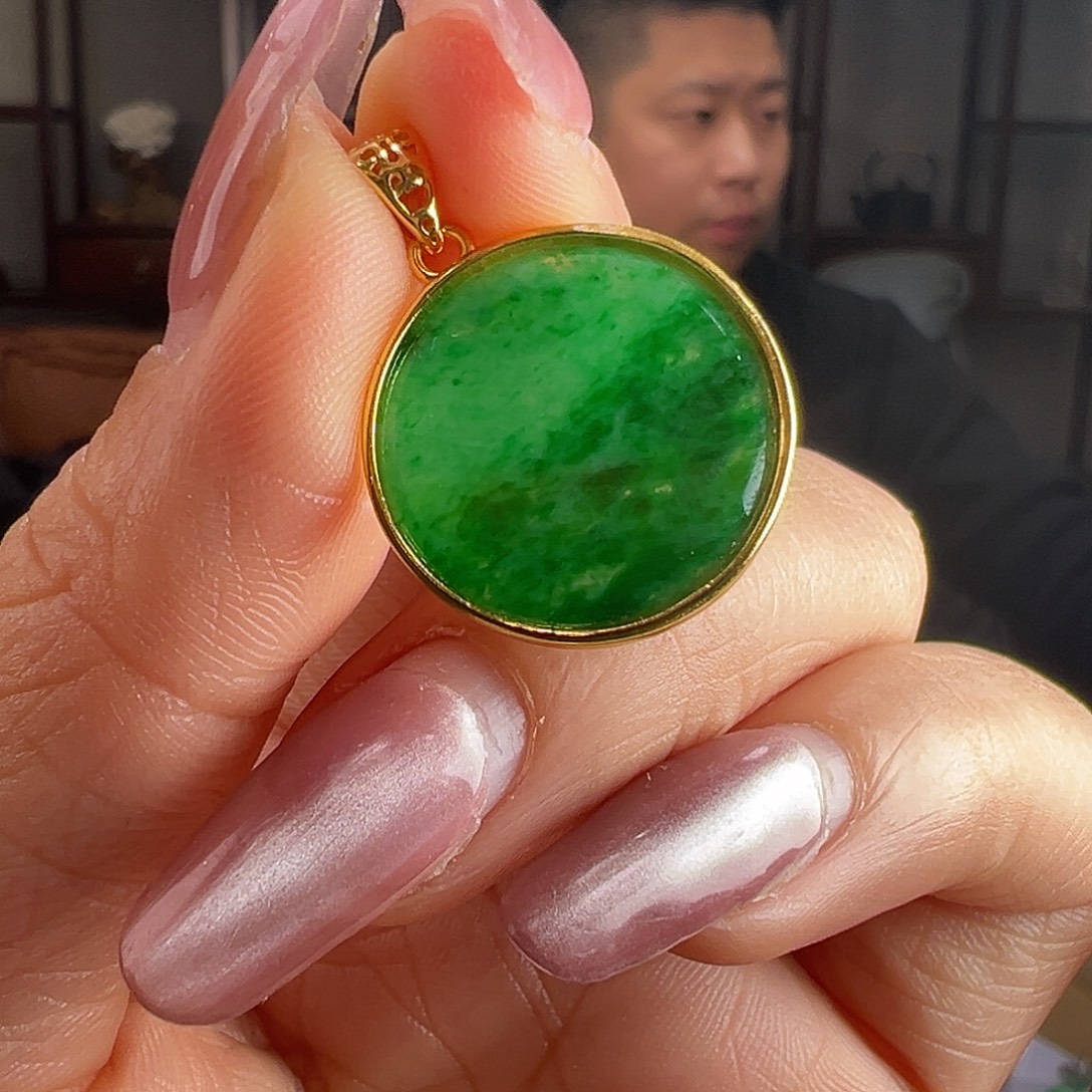 翡翠银S925镶嵌颈饰吊坠