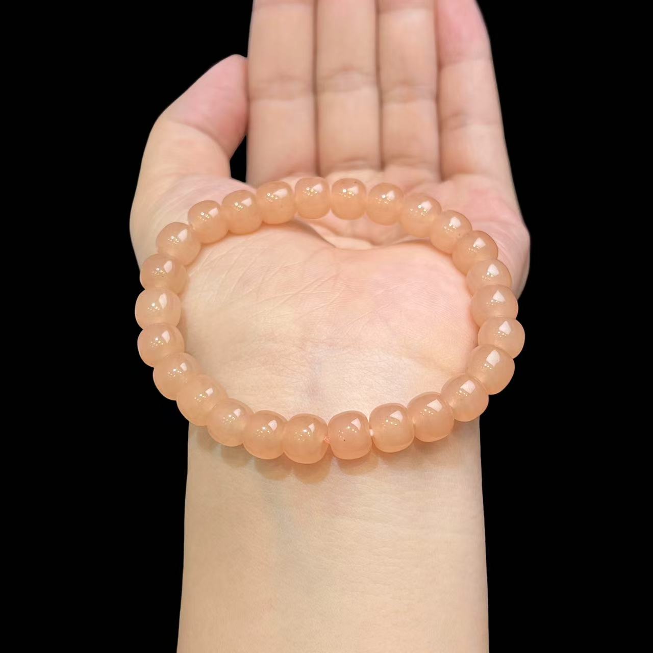 冰藕粉玉珠手串8-9mm E08-23
