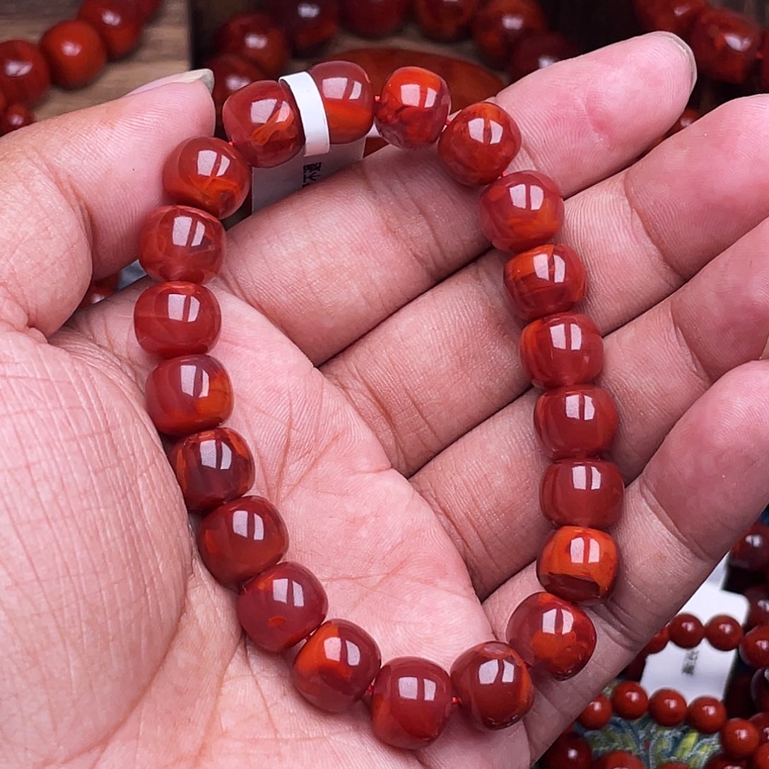 南红玛瑙未镶嵌手链南红瓦西卡10老型