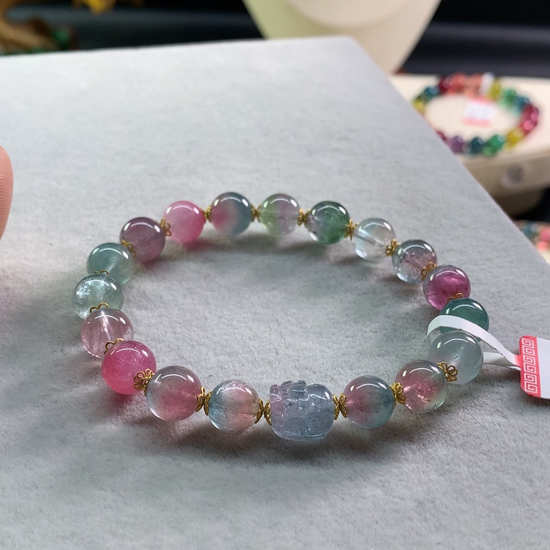 【闪购商品】碧玺手链未镶嵌碧玺西瓜单圈8.3