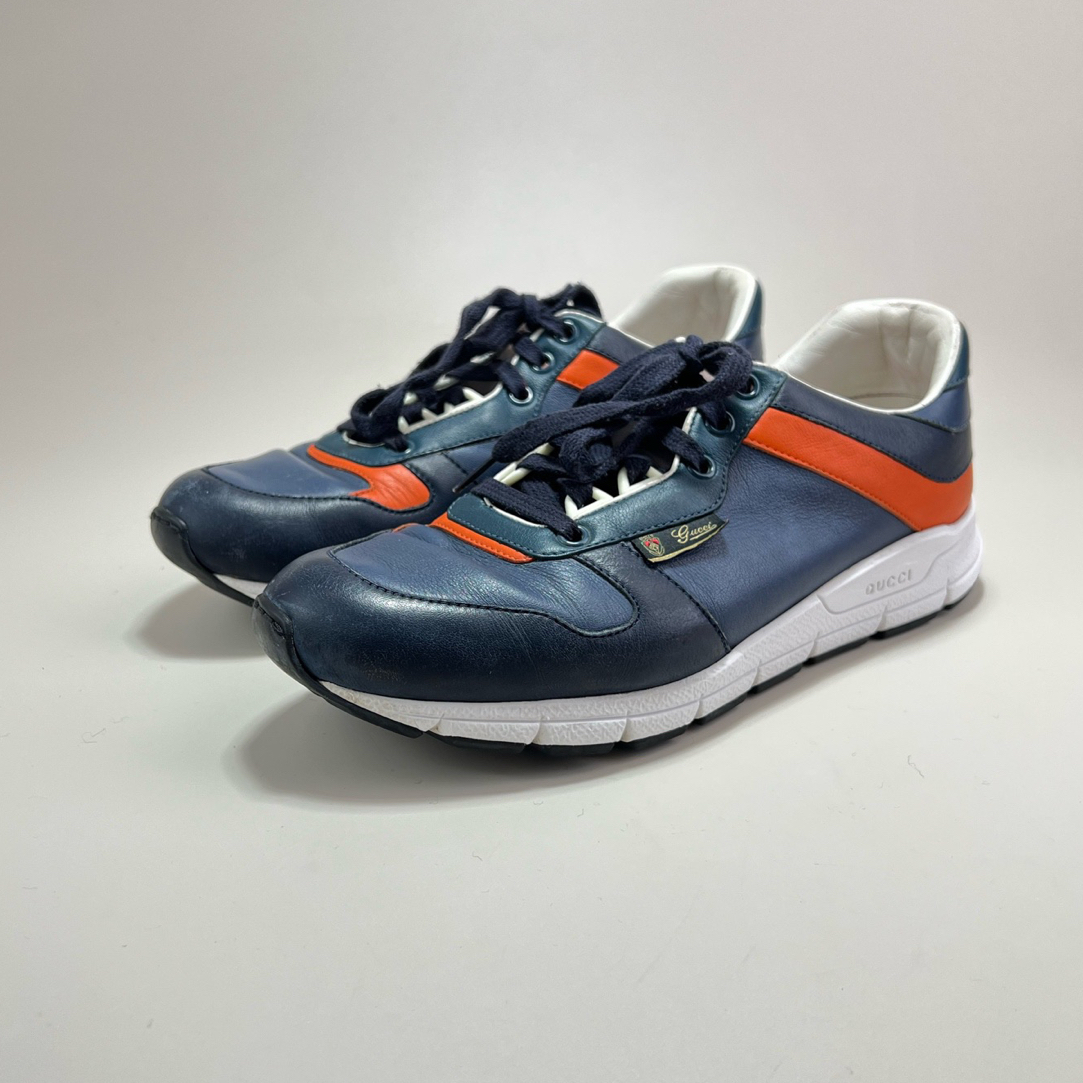 95新 GUCCI/古驰 GUCCI古驰牛皮拼接运动鞋39码15558