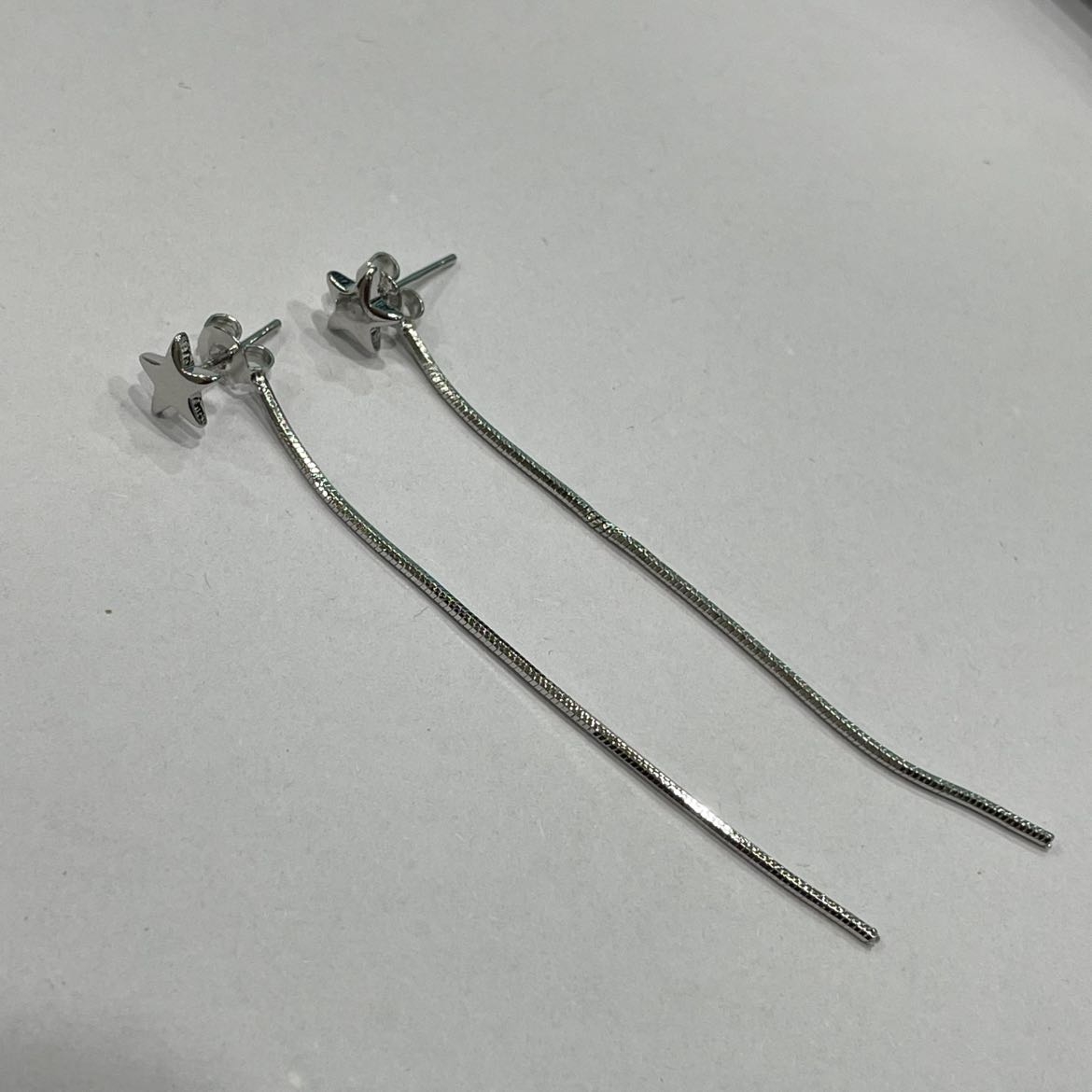 足银银制品 足银银制品 星星耳线 耳钉耳线双戴 气质小众简约甜美