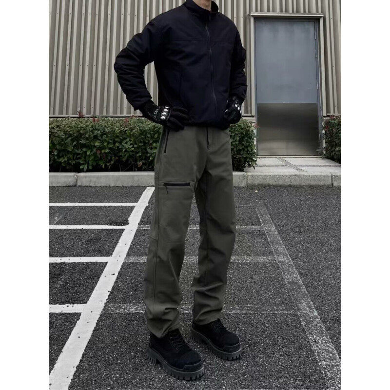 宽松休闲裤W9324P50网图现货新款春秋机能百搭软壳秋冬工装冲锋裤