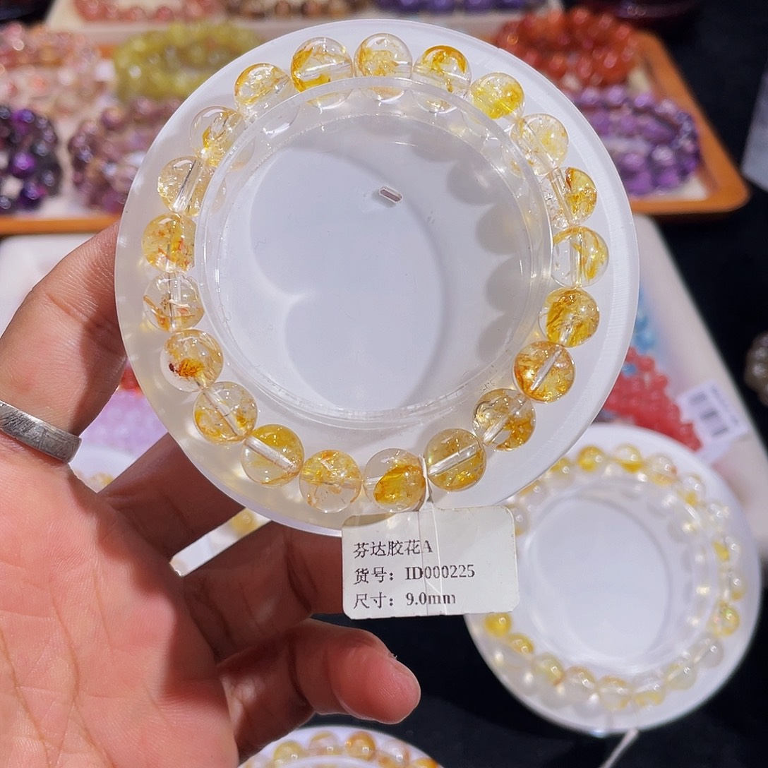 水晶未镶嵌手链芬达胶花9mm