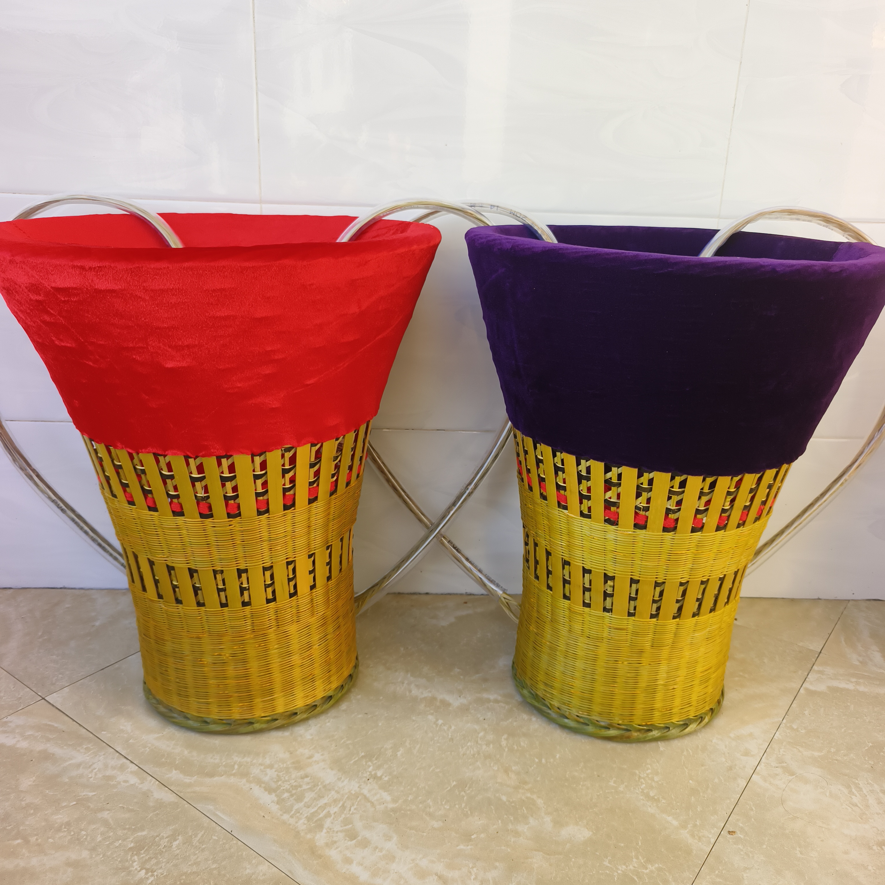 非遗手工竹编背小孩背篓直径45公分高56公分田园风装饰品精美摆件