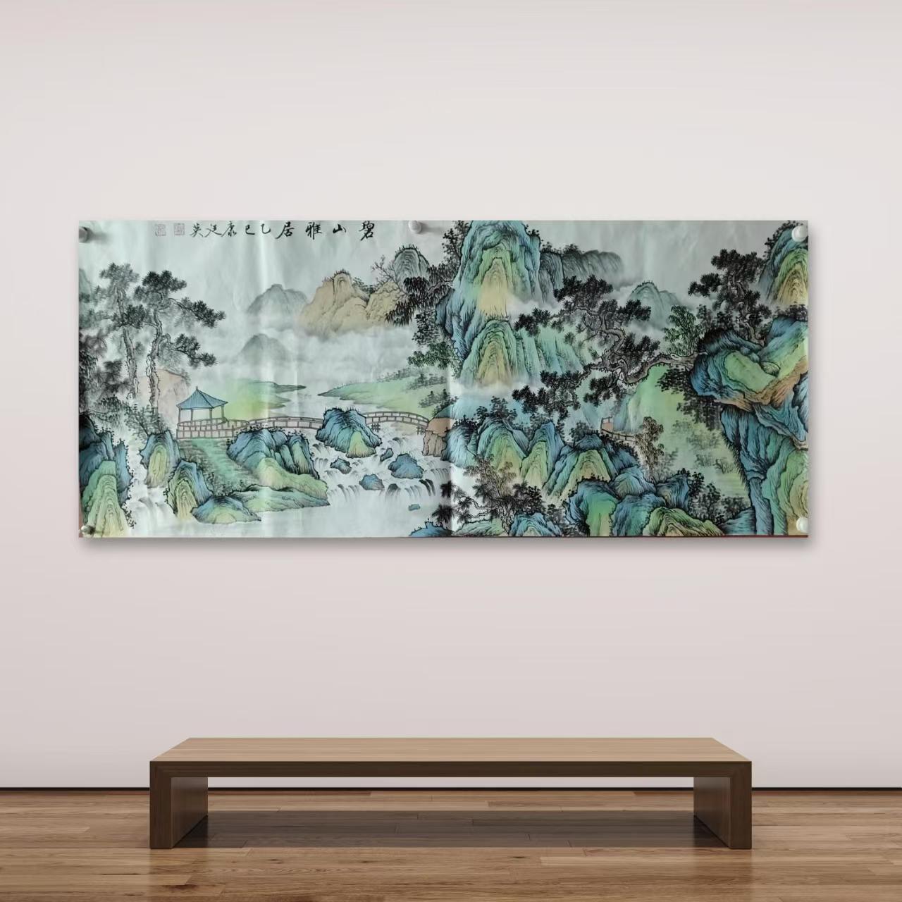 康廷英-手绘国画-1-2-碧山雅居-小六-宣纸-客厅办公室挂画